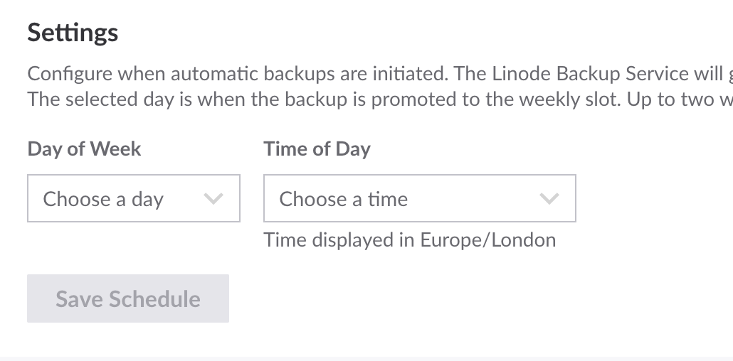 Akamai backup settings